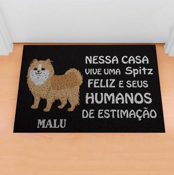 Imagem de Tapete De Porta Capacho Divertido  Nessa Casa Vive Um Spitz 2