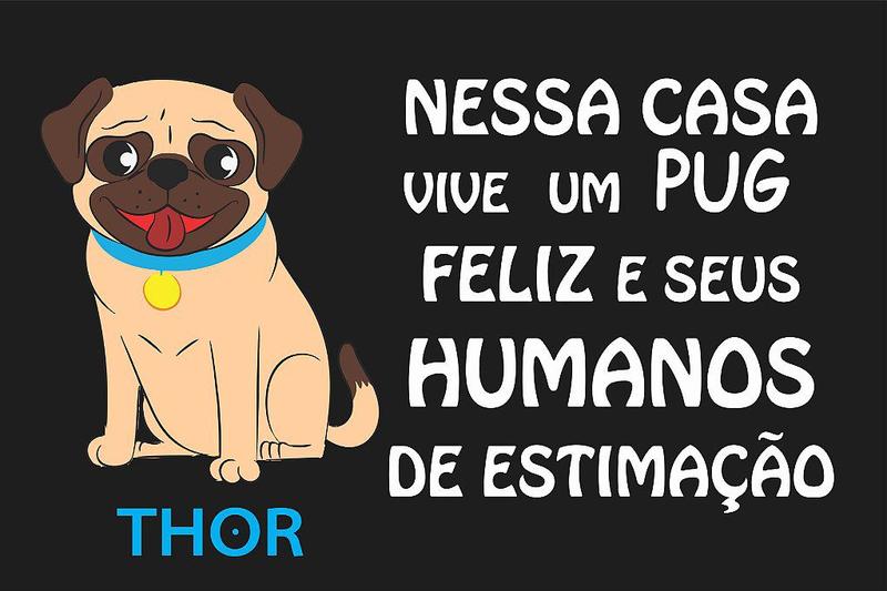 Imagem de Tapete De Porta Capacho Divertido  Pug Macho