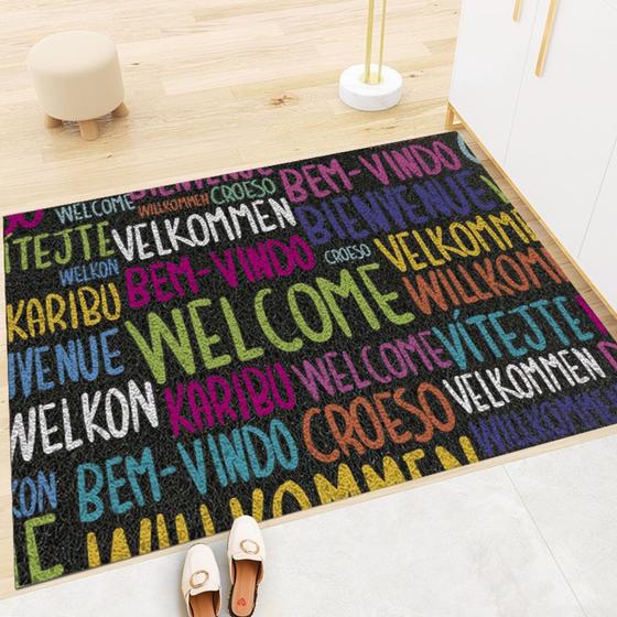 Imagem de Tapete de Porta Entrada Capacho Casa Decorativo Divertido Gratidão Bem Vindo