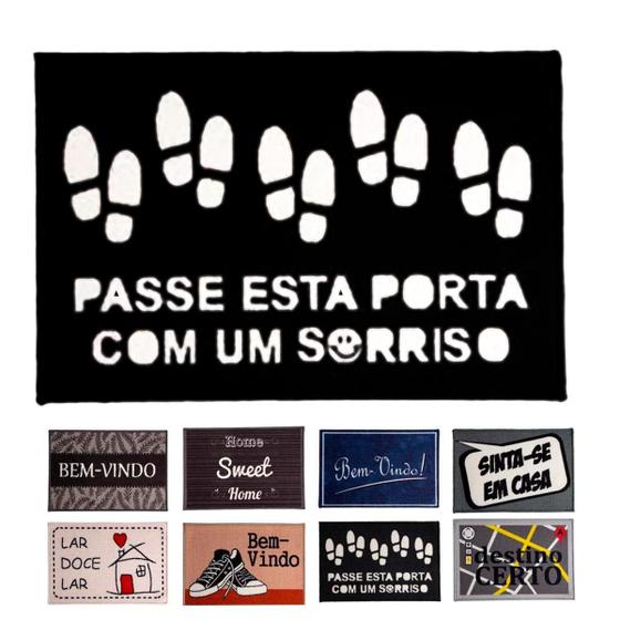 Imagem de Tapete de porta estampado bem vindo 40cm x 60cm