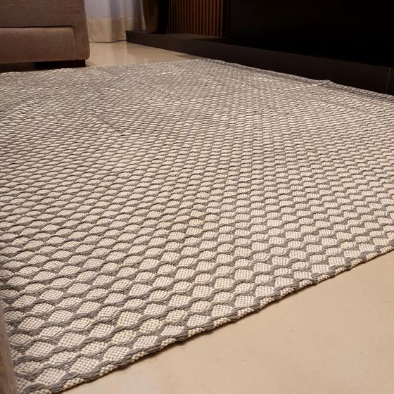 tapete de sala e quarto em algodão 2.00x1.40 alta qualidade - cinza Menor preço em tapete de sala e quarto em algodão 2.00x1.40 alta qualidade - cinza