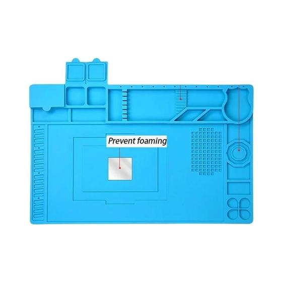 Imagem de Tapete de Silicone Resistente ao Calor para Estação de Solda - Antiestático e Magnético