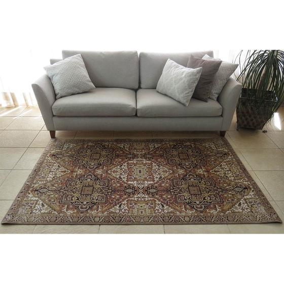 Tapete decoração sala moderno Persa Marrom Casa Meva 200x140cm Menor preço em Tapete decoração sala moderno Persa Marrom Casa Meva 200x140cm