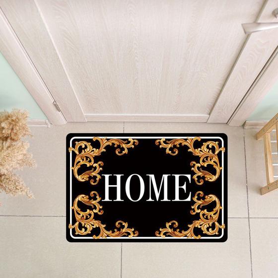 Imagem de Tapete Decorativo para Porta Arandela Home Preto - 40x60cm