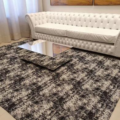 Imagem de Tapete Decorativo Sala Quarto Grande  2,0 x 1,4 m   Antiderrapante Jacquard Estampa Geométrica e Abstrata Dallas