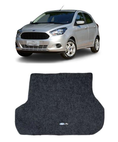 Imagem de Tapete do Porta Malas Carpete Ford KA 2014 a 2021 Com Logo Bordado Grafite-200.332GRF