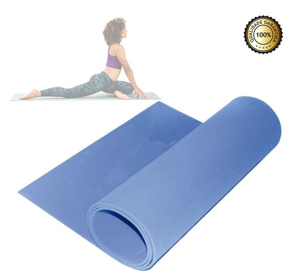 Imagem de Tapete Em Eva Mat Para Yoga Pilates 180 X 60 Cm X 5Mm Azul