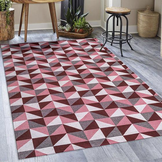 Imagem de Tapete em Tecido Jacquard com Látex 1,35 m x 1,00 m - Dallas Vermelho