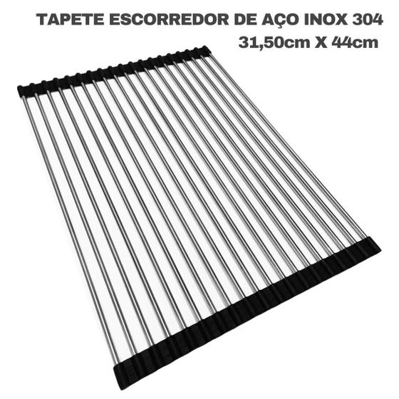 Imagem de TAPETE ESCORREDOR DE AÇO INOX 31,50cm X 44cm