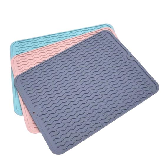 Tapete Escorredor de Louça para Pia Bancada Silicone Com Bordas Altas e Ondas para Secagem Rápida Menor preço em Tapete Escorredor de Louça para Pia Bancada Silicone Com Bordas Altas e Ondas para Secagem Rápida
