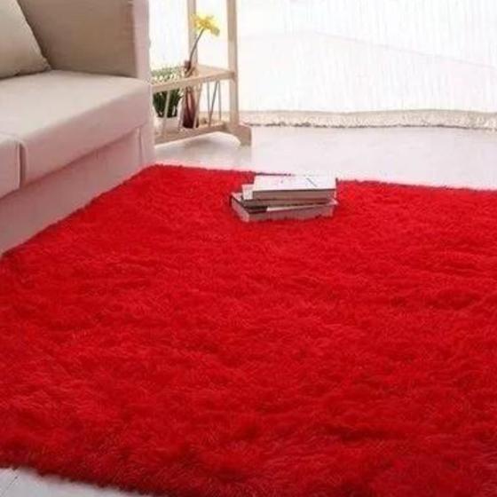 Imagem de Tapete Felpudo 2 m X 1 40 m Peludo 4 Cm Shaggy Luxo Mega Decoração Sala Quarto Copa Pelo Alto Fofo Macio