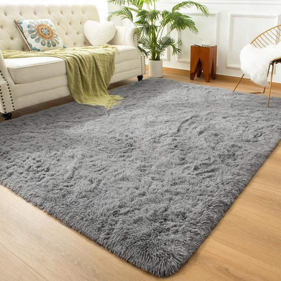 Imagem de Tapete Felpudo Andecor Soft 150x240cm - Cinza para Quarto
