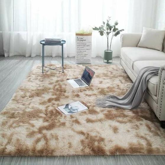 Tapete felpudo macio sala e quarto 2,00x2,40 bege mesclado Menor preço em Tapete felpudo macio sala e quarto 2,00x2,40 bege mesclado