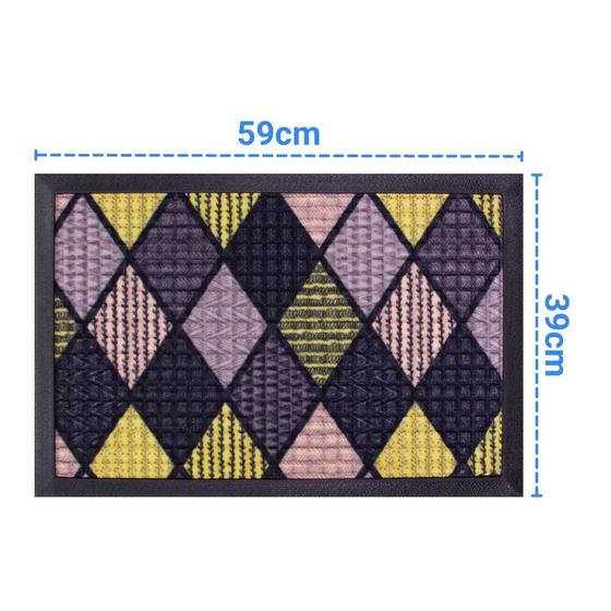 Imagem de Tapete Fenice Estampado Triangulos Preto