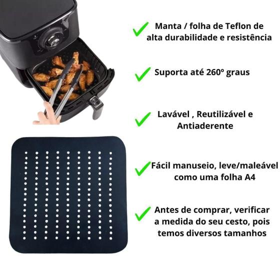 Imagem de Tapete Folha Teflon 26Cm Jumbo Air Fryer 8L Mondial Afn80-Bi