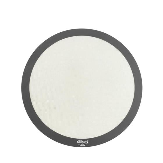 Imagem de Tapete Formato Redondo 38x38 Silicone em Fibra de Vidro Branco Cinza para Decorar