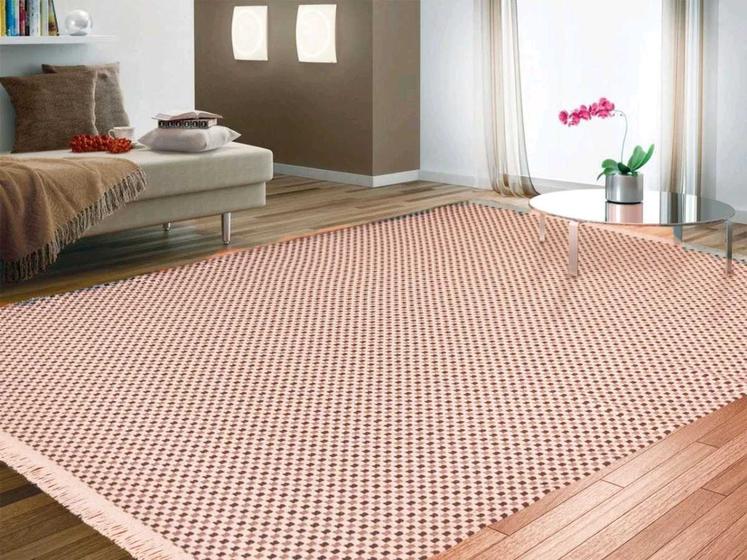 Imagem de tapete grande 100% algodão 2,50m x 2,00m sala quarto antialérgico lavável em maquina
