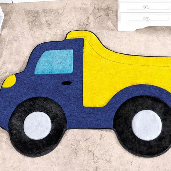 Tapete Grande Infantil Pelúcia Caminhão Caçamba Premium Antiderrapante- Azul Menor preço em Tapete Grande Infantil Pelúcia Caminhão Caçamba Premium Antiderrapante- Azul
