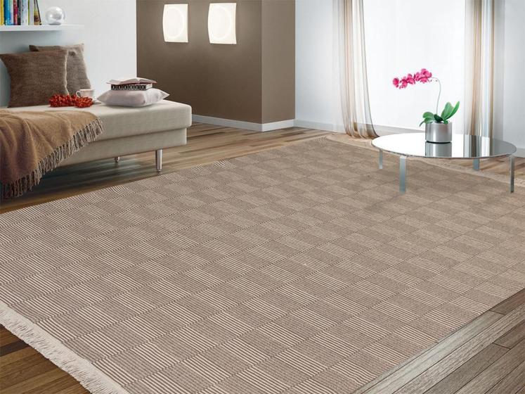 Tapete Grande Sala 100% Algodão 2M X 1,4M Atenas Bege/Cru Menor preço em Tapete Grande Sala 100% Algodão 2M X 1,4M Atenas Bege/Cru
