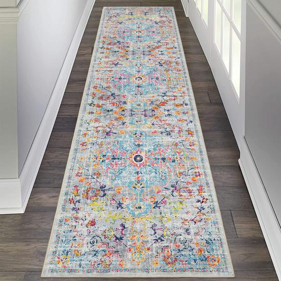 Imagem de Tapete Hallway Runner Pauwer, envelhecido, 60x240cm, antiderrapante