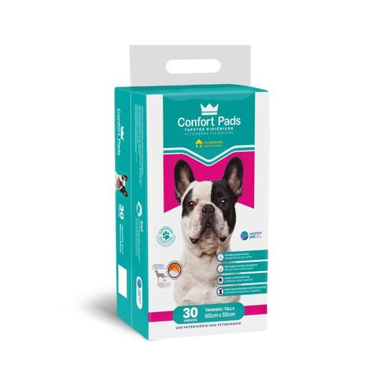 Tapete Higienico Absorvente Para Cachorro 55x60 Confort Pads 30 un Imagem de Tapete Higienico Absorvente Para Cachorro 55x60 Confort Pads 30 un