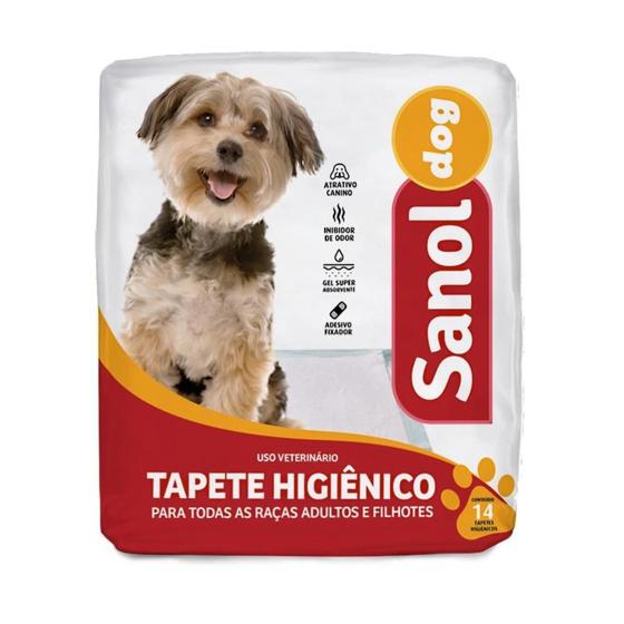 Imagem de Tapete Higiênico Absorvente Pet Cães 14un Sanol Dog