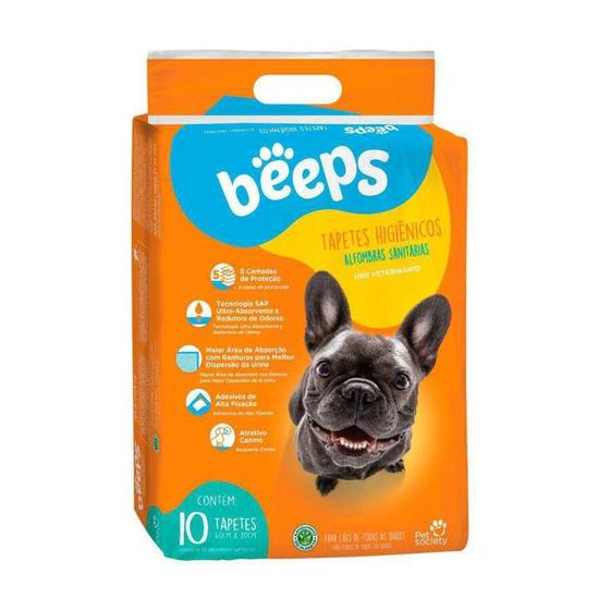 Imagem de Tapete Higiênico Beeps Training Pads para Cães - 10 Unidades - Pet Society / Beeps