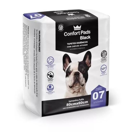 Imagem de Tapete Higiênico Cães ConfortPad Black Anti Odor 80x60cm 7un