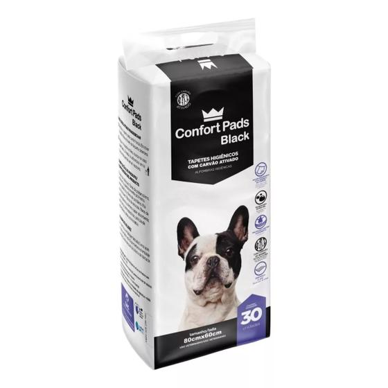 Imagem de Tapete Higiênico Cães ConfortPadBlack Anti Odor 80x60cm 30un