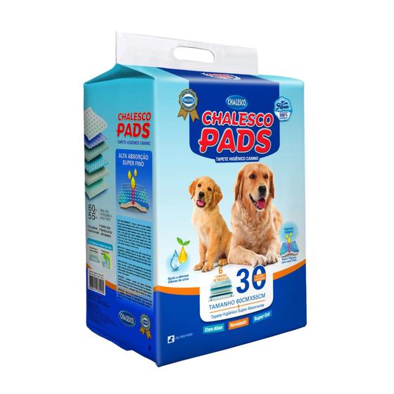 Imagem de Tapete Higiênico Chalesco Pads com 30 ou 50 unidades  Pequeno e Médio Porte - para Cachorro