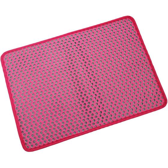 Imagem de Tapete Higiênico Coletor de Areia Para Gato Limpa Patas Higiene 45x60cm Dcl Rosa M