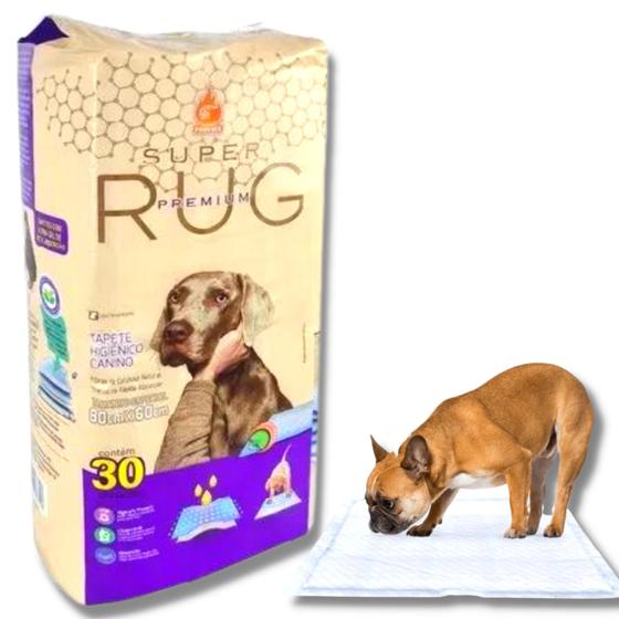 Tapete higiênico descartável para cães super rug premium 80x60 com 30 unidades Menor preço em Tapete higiênico descartável para cães super rug premium 80x60 com 30 unidades