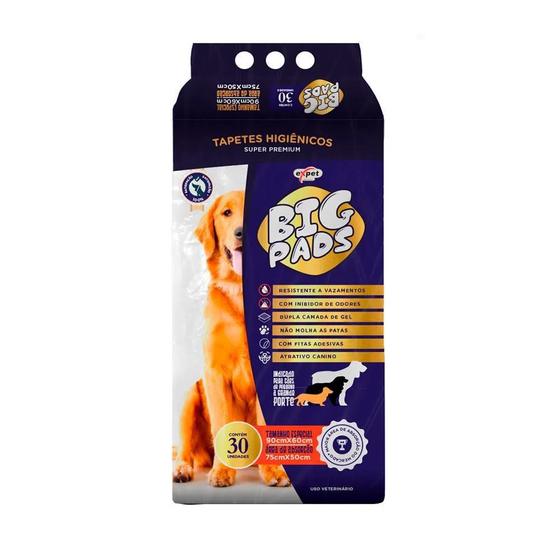 Tapete Higiênico Expet Super Premium Big Pads 30 Un 90X60 Menor preço em Tapete Higiênico Expet Super Premium Big Pads 30 Un 90X60