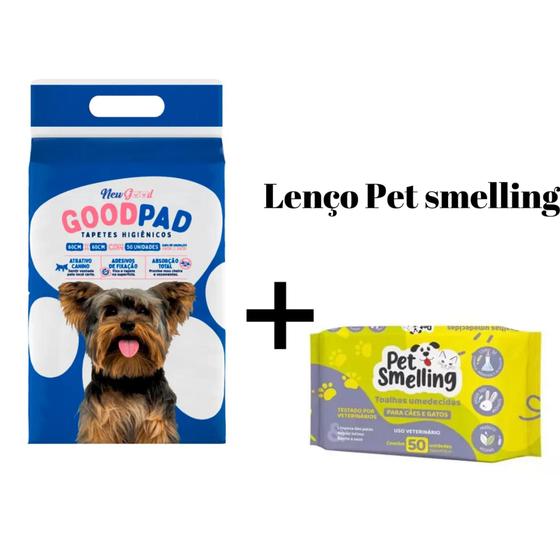 Imagem de Tapete higienico good pad 60x60 30 UN + Lenço Pet Smelling