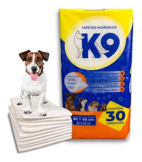 Tapete Higiênico K9 Pet Super Absorvente 30 Unidades 80x60cm Menor preço em Tapete Higiênico K9 Pet Super Absorvente 30 Unidades 80x60cm