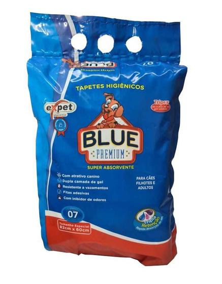 Imagem de Tapete Higiênico para cachorro Blue Premium 82x60 7 Unidades