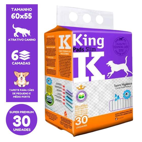 Imagem de Tapete Higiênico para Cachorro Pet King Pads 60x55 com 30 Un.
