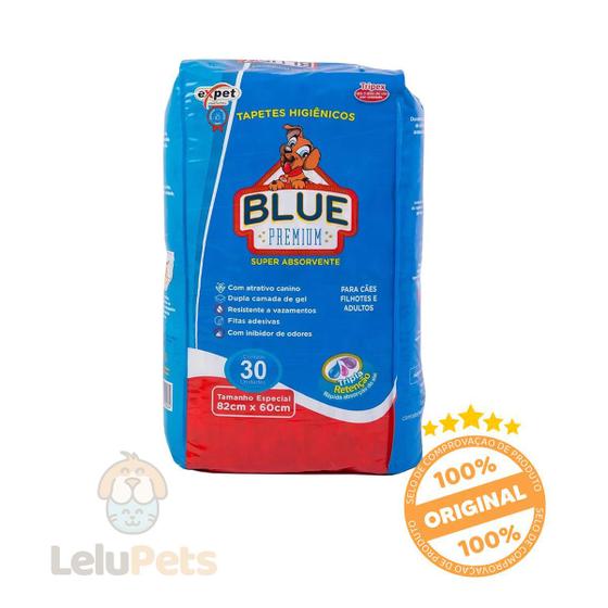 Imagem de Tapete Higiênico para Cães Blue Premium 30 Unidades 82x60 cm Allta Absorção 