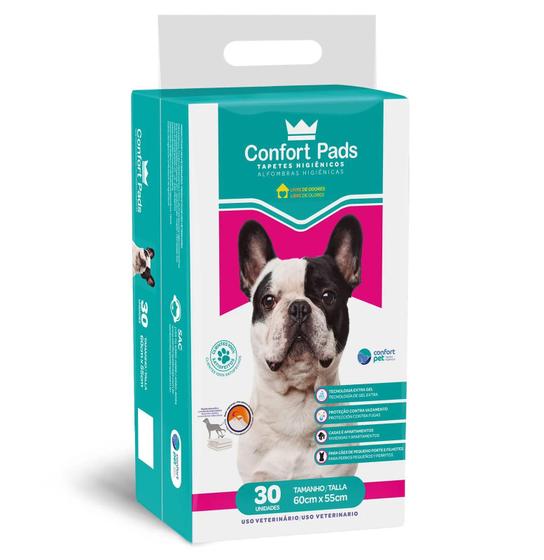 Imagem de Tapete Higienico para Cães Confort Pads 60x55cm - Embalagem com 30 Unidades