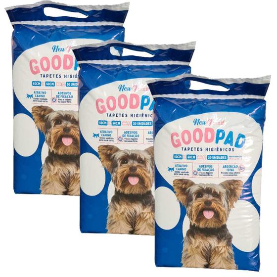 Imagem de Tapete Higiênico para cães Good Pads 30un kit com 3 pacotes