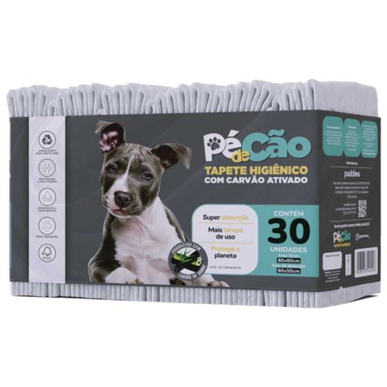 Imagem de Tapete Higiênico para cães Pe de cão Carvão 80x60 30Un