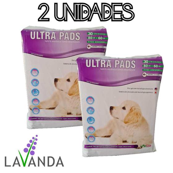 Tapete Higiênico para Cães Ultra Pads Lavanda 80x60 kit 60un Menor preço em Tapete Higiênico para Cães Ultra Pads Lavanda 80x60 kit 60un