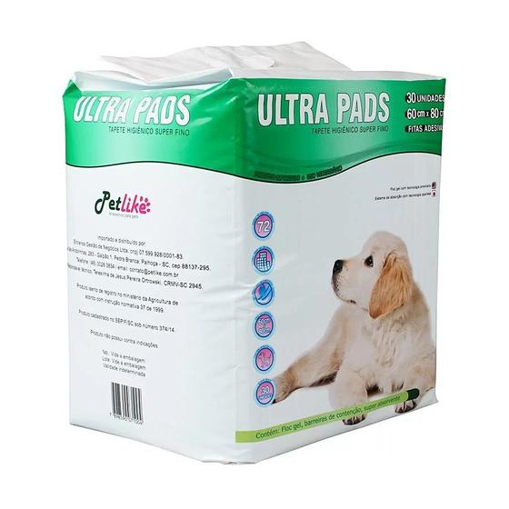 Imagem de Tapete Higiênico para Cães Ultra Pads Super Absorvente 60x80cm - Embalagem com 30 Unidades