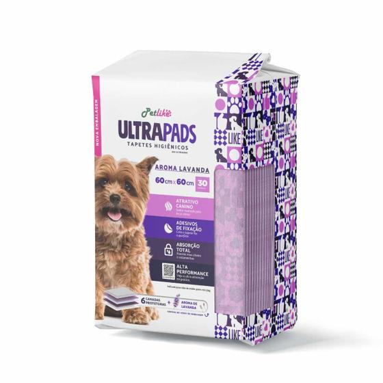 Imagem de Tapete Higiênico Pet Aroma Lavanda UltraPads 60x60cm 30 Unidades