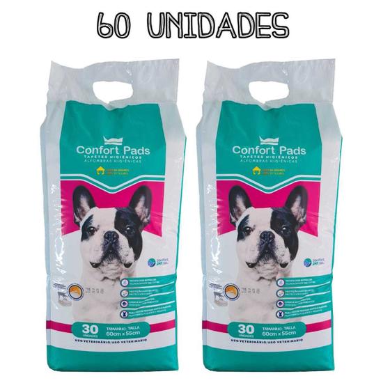 Imagem de Tapete Higienico Pet Confort 30un 60x55 em atacado 2 pacotes