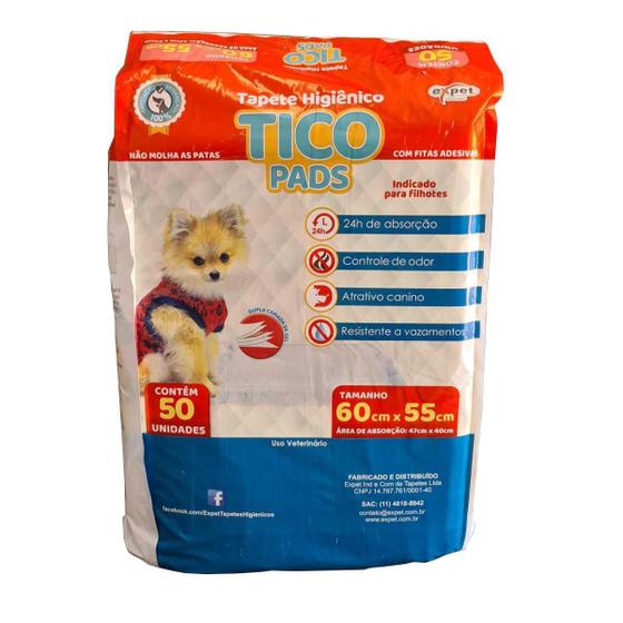 Imagem de Tapete Higiênico Pet para cães Tico Pads 60x55 50 Unidades
