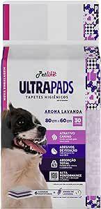 Imagem de Tapete Higiênico Petlike Ultra Pads Lavanda 30 Unidades