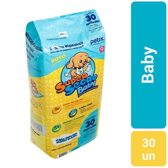 Tapete Higiênico Super Secão Baby Petix 60x55 -30 unidades Menor preço em Tapete Higiênico Super Secão Baby Petix 60x55 -30 unidades