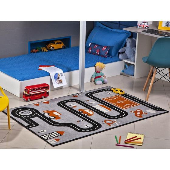 Imagem de Tapete Infantil 1,00X1,50 Antiderrapante Quarto Preto I-91 - Lancer