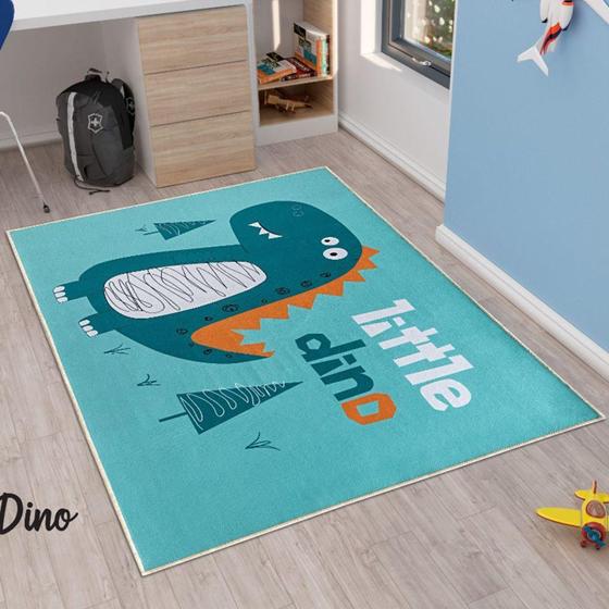 Imagem de Tapete Infantil 1,40m x 1,00m 01 Peça - Litte Dino - Borda Bordados